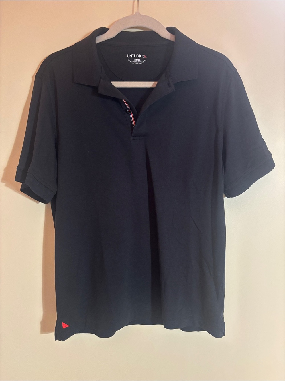 UNTUCKit Men's Damaschino Black Polo with Subtle Trim - sz S - Picture 2 of 5